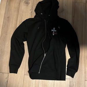 Black cross zip up hoodie y2k cruelworld unused